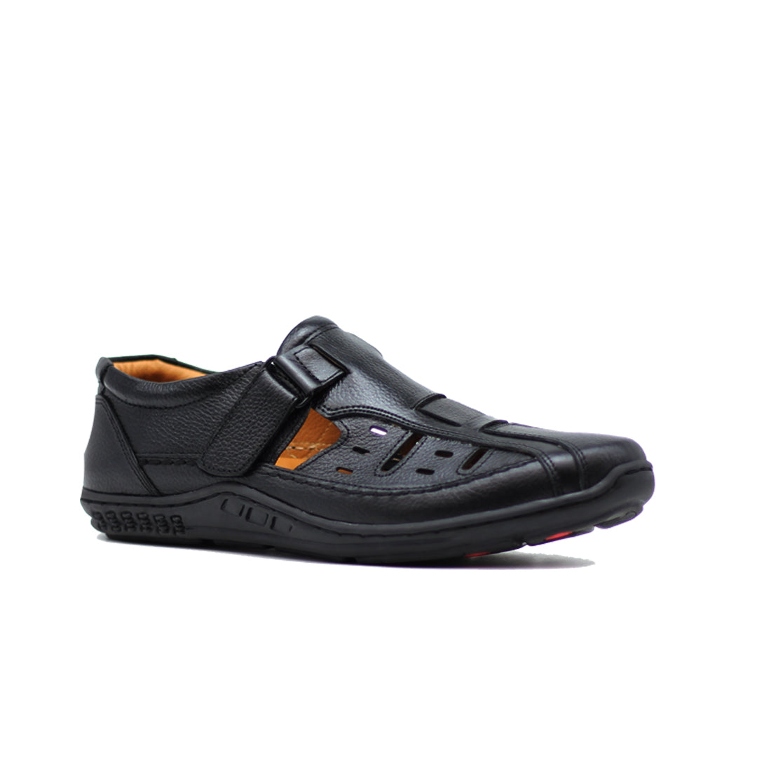 Clark's CL-1060 Men's Black Leather Roman Sandals - Comfortable and Stylish Summer Footwear Shoeinn.co
