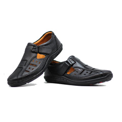 Clark's CL-1060 Men's Black Leather Roman Sandals - Comfortable and Stylish Summer Footwear Shoeinn.co