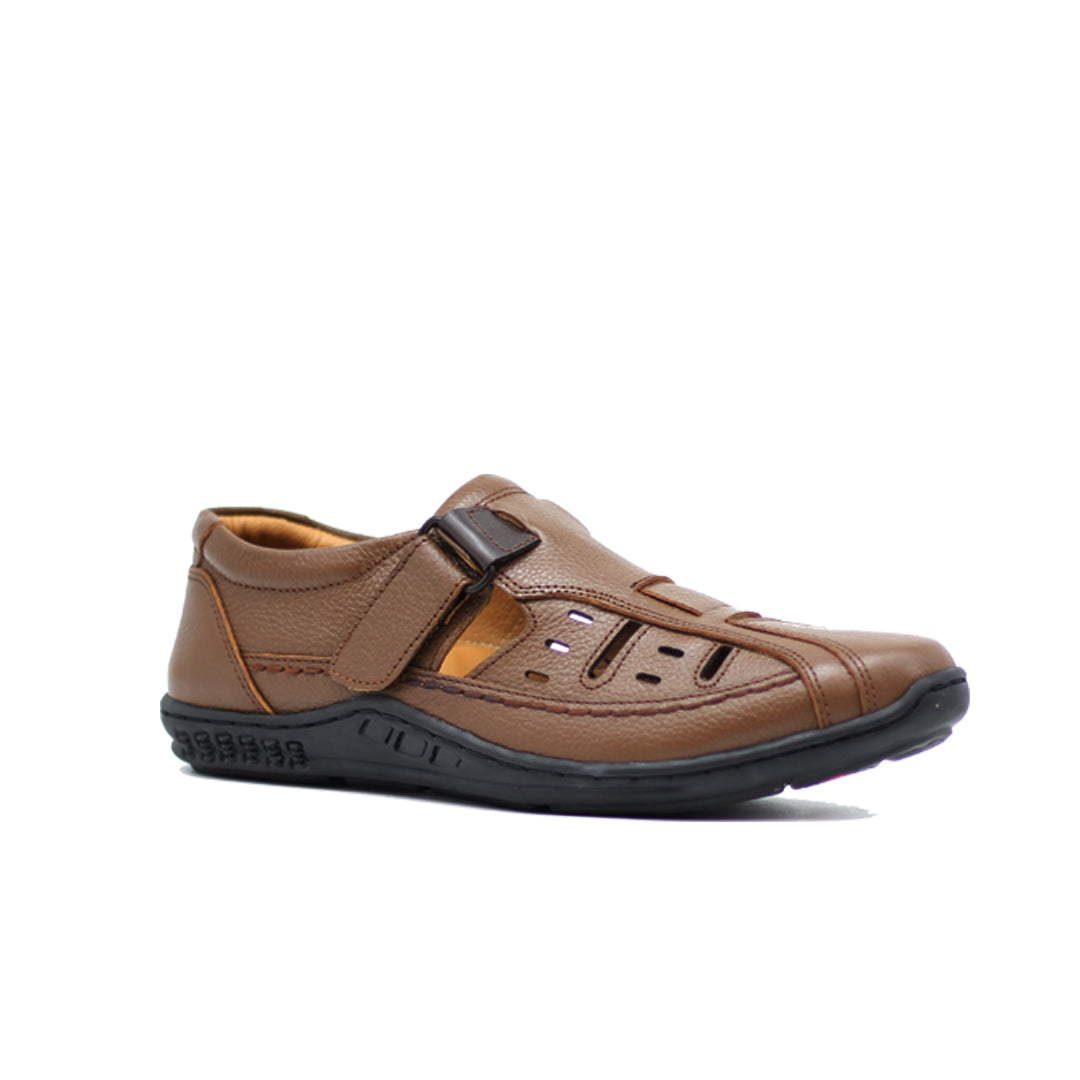Clark's CL-1060 Men's Brown Leather Roman Sandals - Comfortable and Stylish Summer Footwear Shoeinn.co
