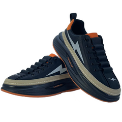 Black and orange sneakers with a lightning bolt design on a white background Flash Online