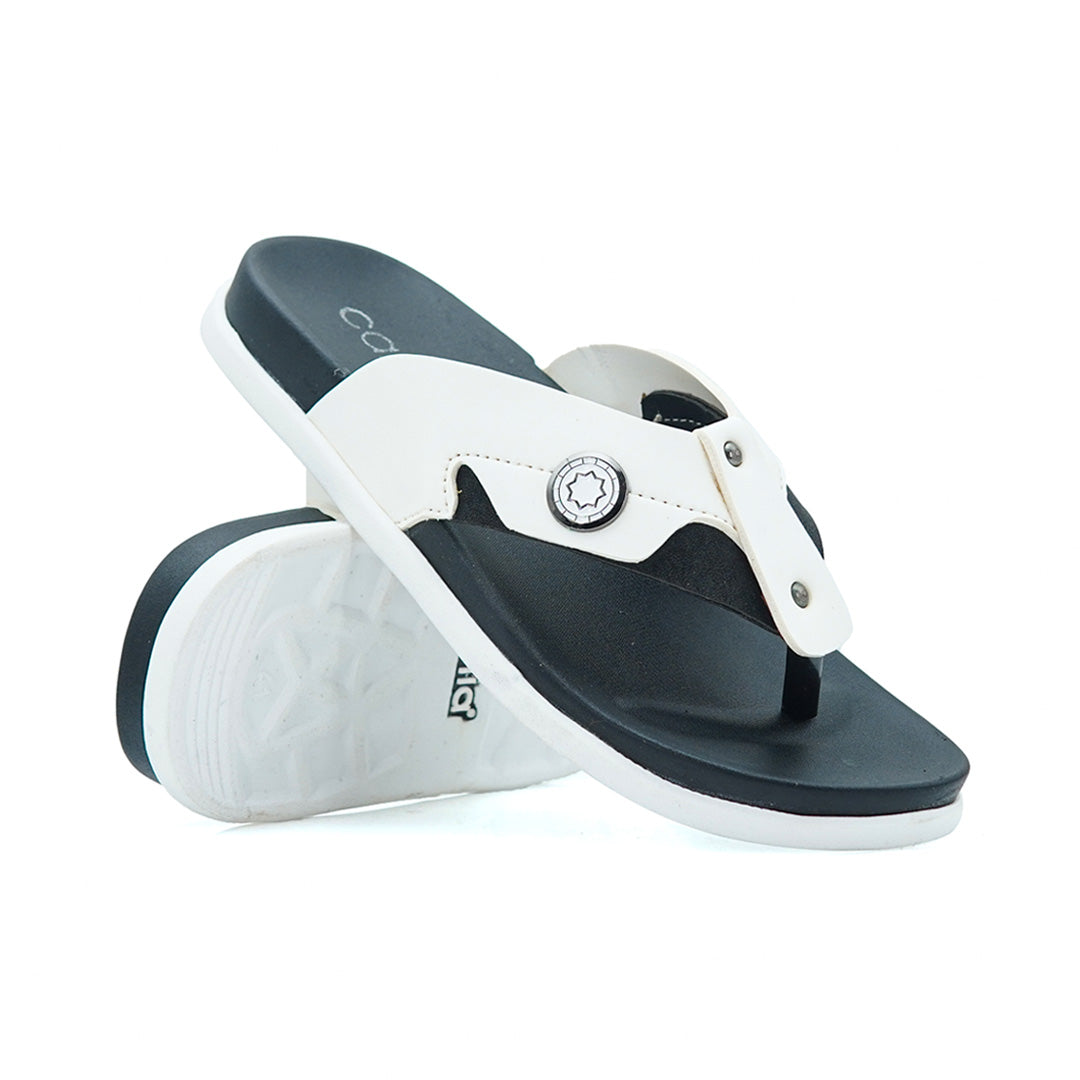 Black & White New Cania C-22 Men Chappal & Slipper in Pakistan