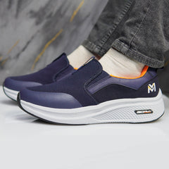 Blue MF Skechers GO RUN with max cushioning and breathable mesh upper