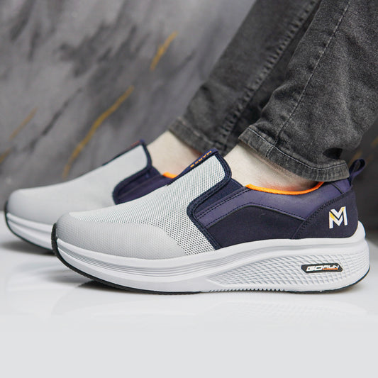 Grey MF Skechers GO RUN with lightweight design and durable rubber outsole