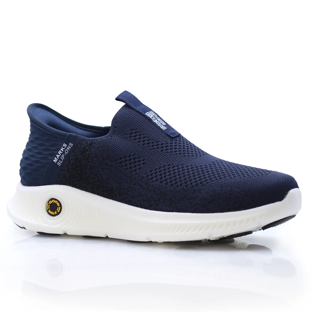 Navy slip-on shoe with white sole Marks Slip-ons Good Walk series