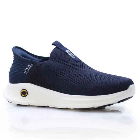 Navy slip-on shoe with white sole Marks Slip-ons Good Walk series