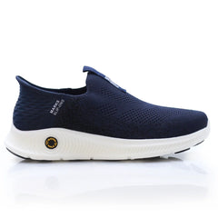 Navy slip-on sneaker with white sole good walk series