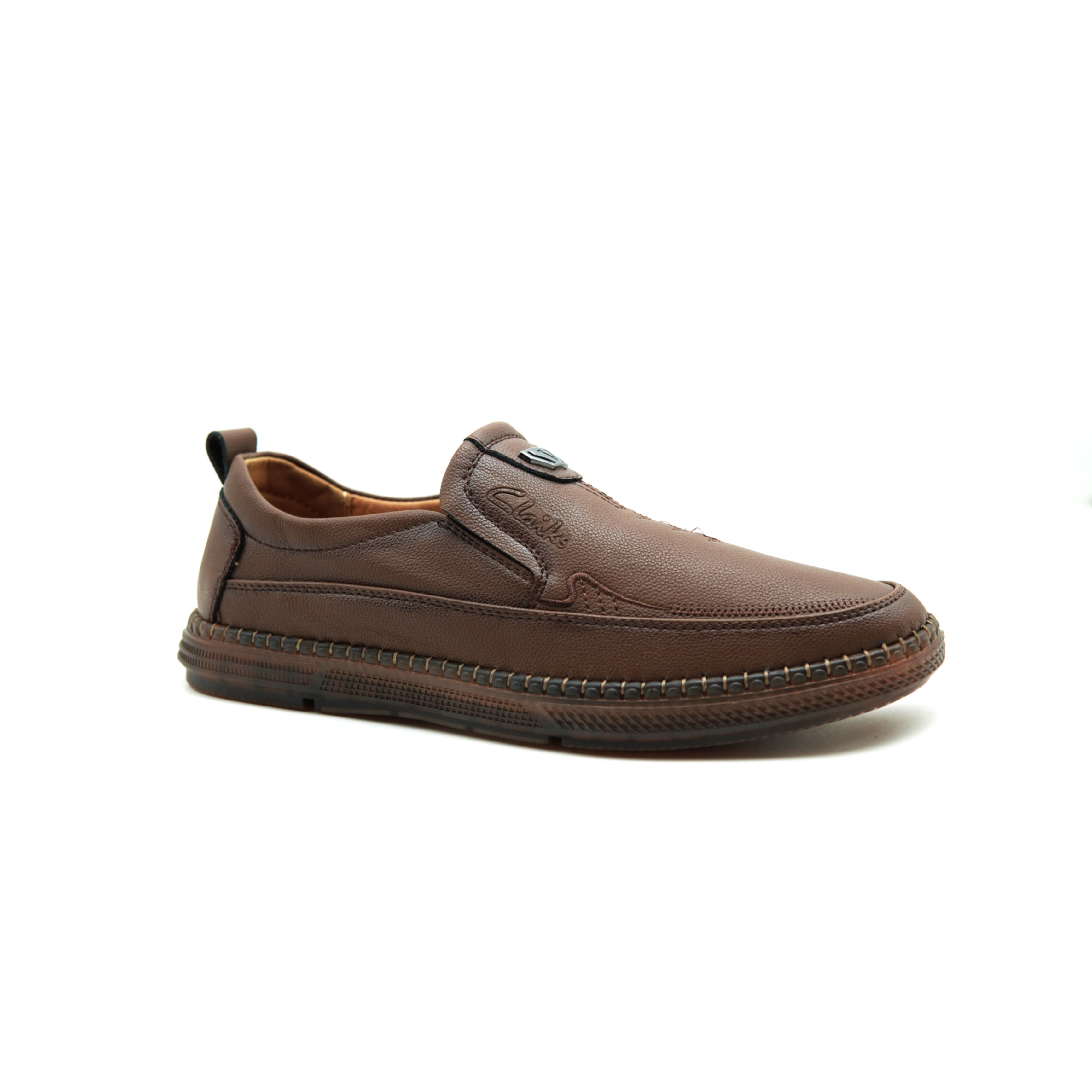 Trendy Clarks 109-7 Brown Shoes with a medicated sole for extra support, offering a perfect blend of style and comfort for everyday wear.