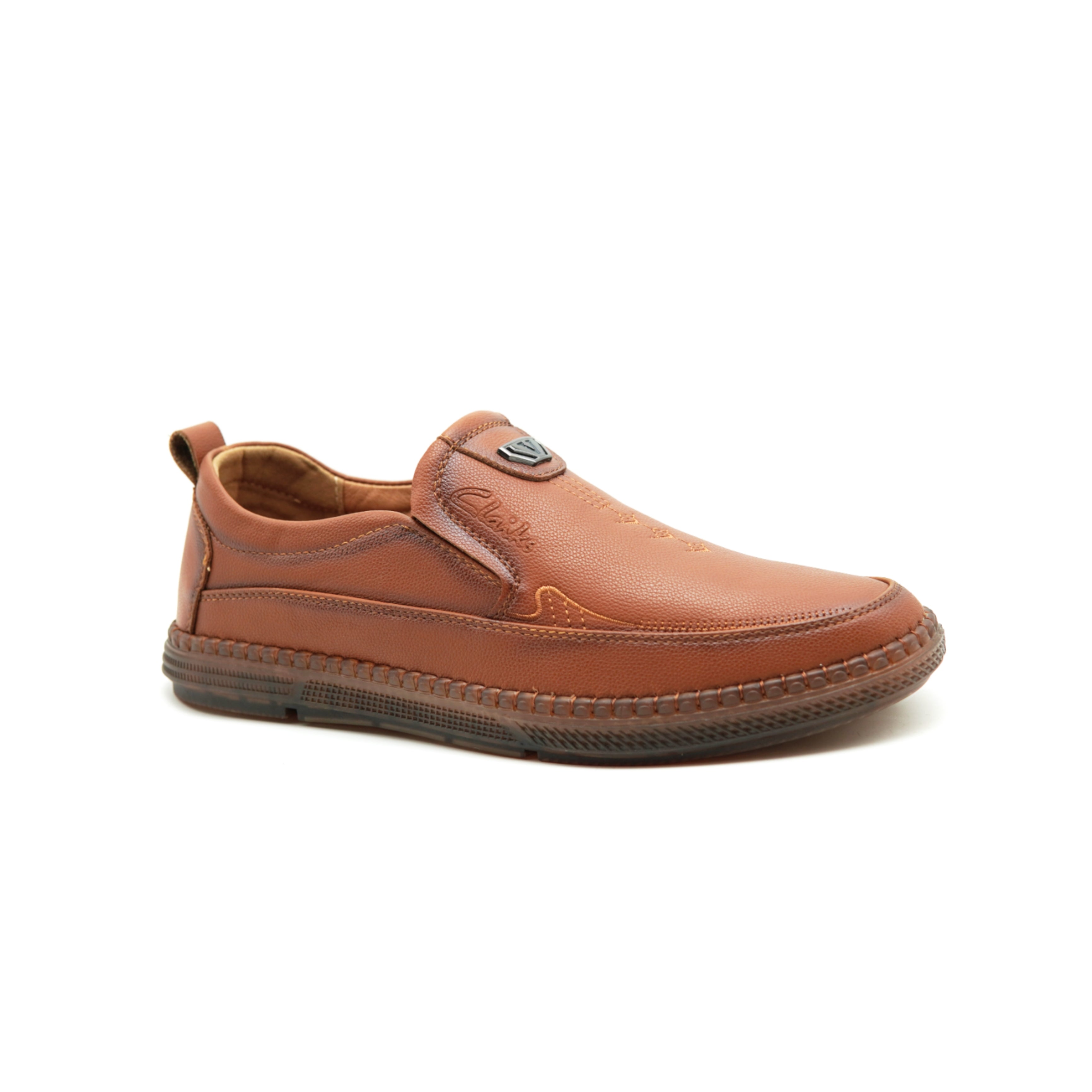 Stylish Clarks 109-7 Mustard Shoes with a unique jelly sole and medicated insole for all-day support and comfort, perfect for any occasion.