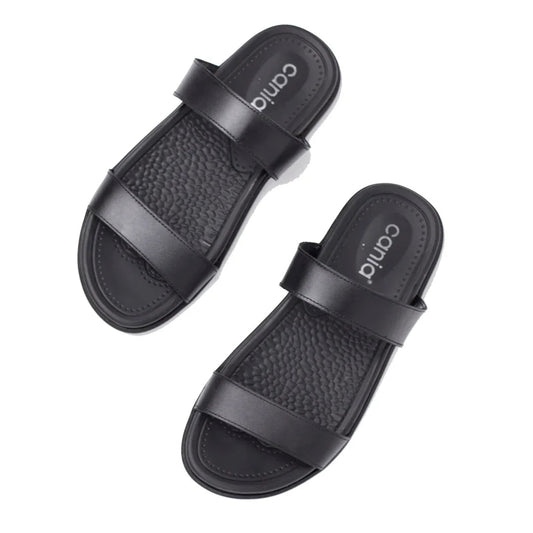 Black Cania sandals with textured soles for comfort and style