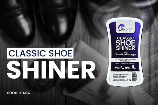 Classic Shoe Shiner with two-sided sponges for leather shoes & sandals – cleans & adds luster instantly