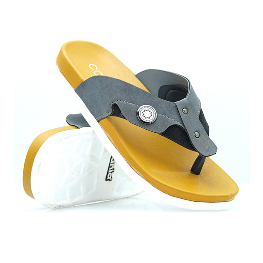 Black & Grey New Cania C-22 Men Chappal & Slipper in Pakistan 