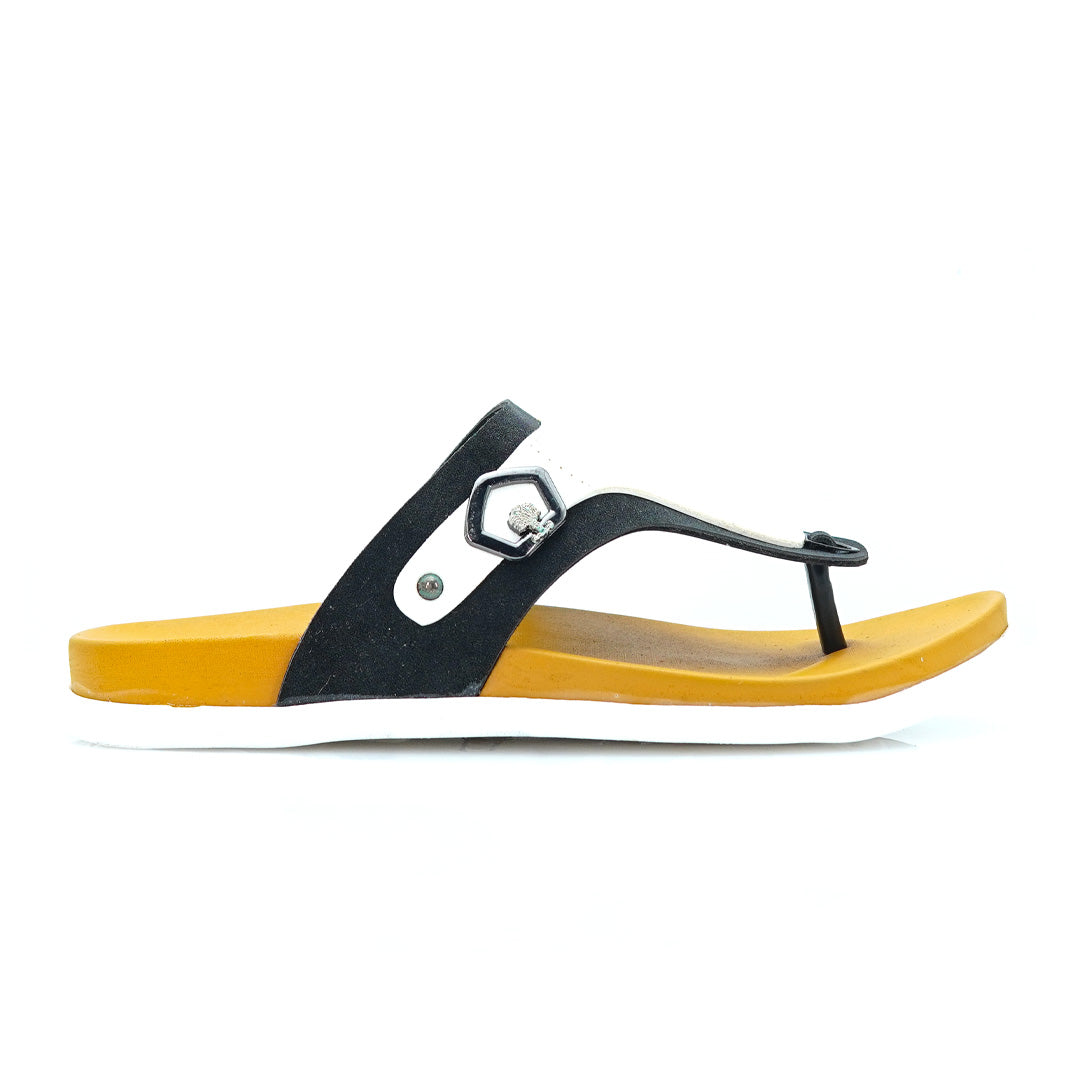 Black & White Shoe-Inn Chappal C 24 – Men’s Slipper