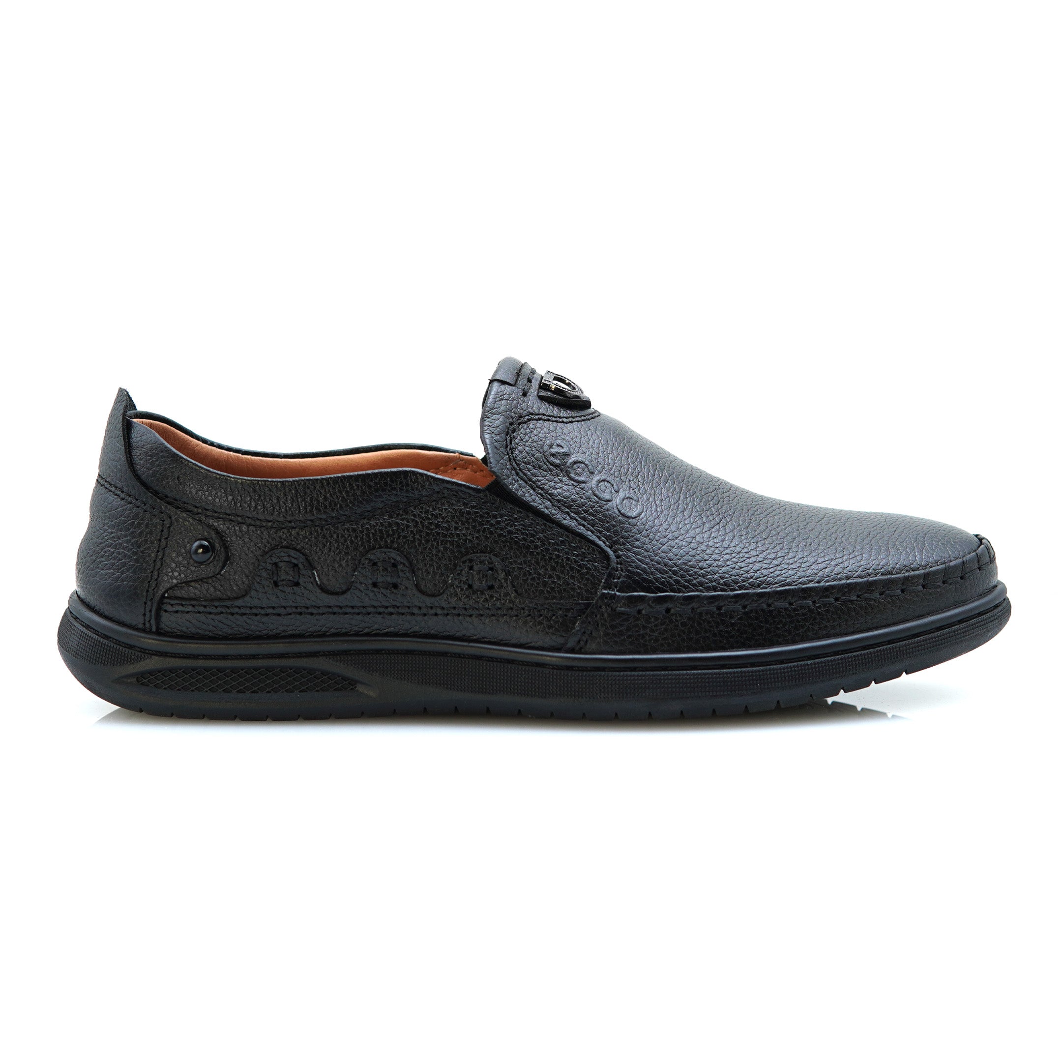 Stylish and durable ECCO 21005 Men's Black Leather Shoes with medicated insole for all-day comfort and support.