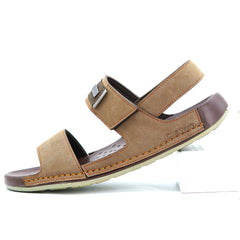 Full view of Shoeinn CEYO brown medicated soft sandals, offering an ergonomic design with a cushioned insole and durable rubber outsole